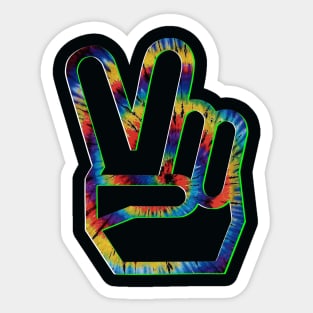 Tie Dye Peace Fingers Sticker